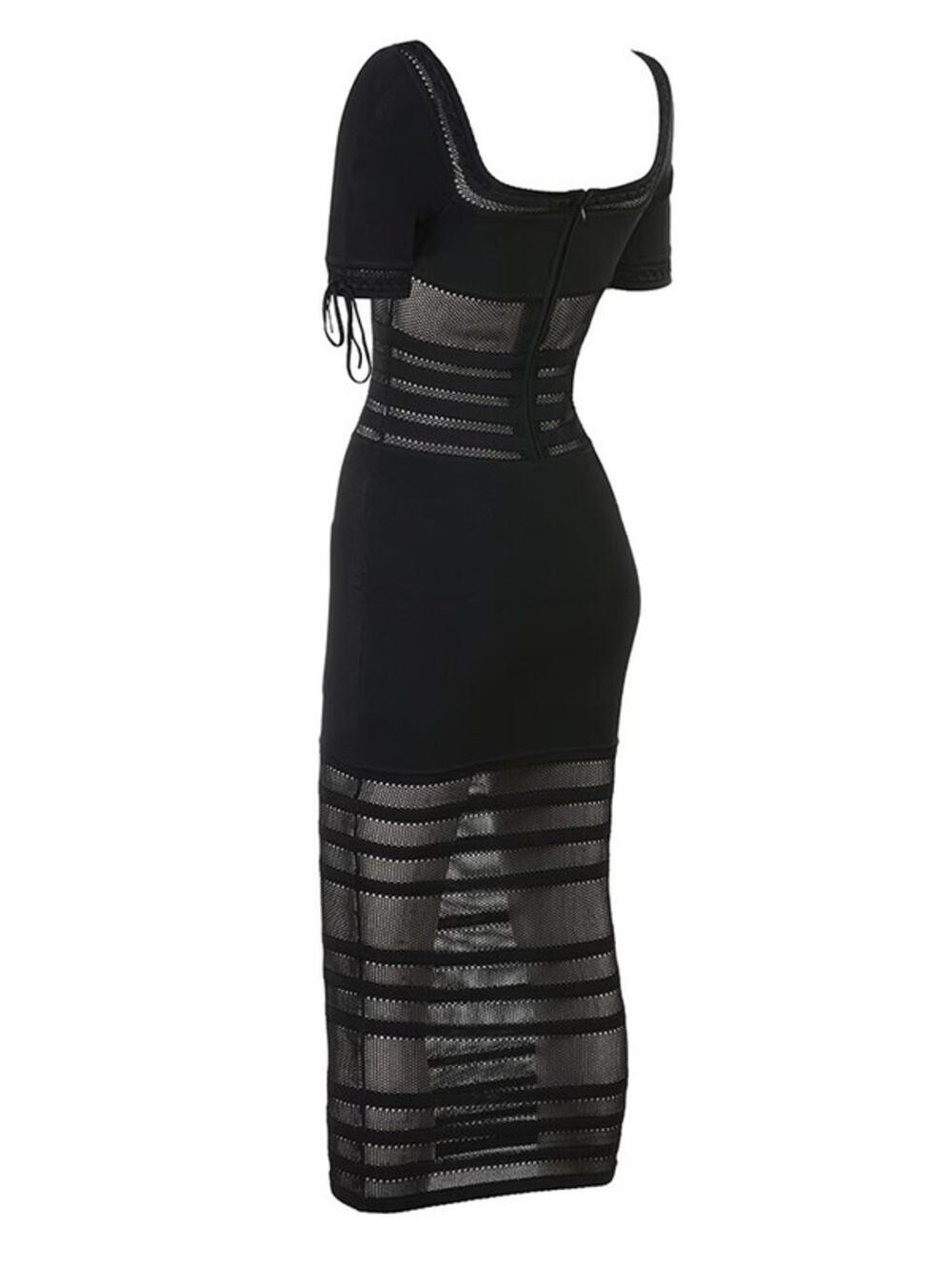 NEW, House of CB Lilla Openwork Knit Midi Dress in Black Sz XS #MD2223 - Picture 4 of 8